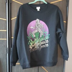 Black Beetlejuice Graphic Sweat Shirt
